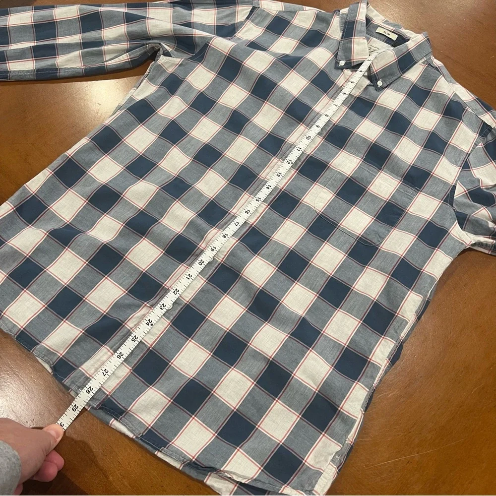J. Crew Men’s Cotton Plaid Long-Sleeve Slim‎ Fit Button Down Shirt Large Preppy